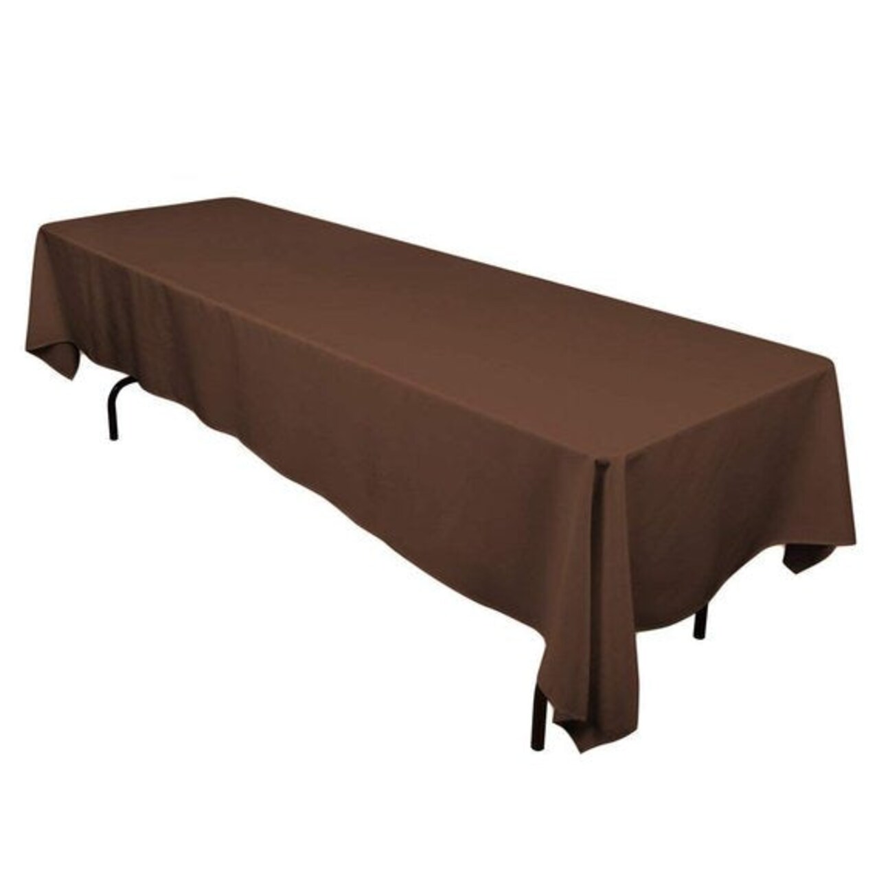 1 Yard Chocolate Rectangle Tablecloth Washable Polyester 60 Inch Wide Ideal for 6 Foot Table